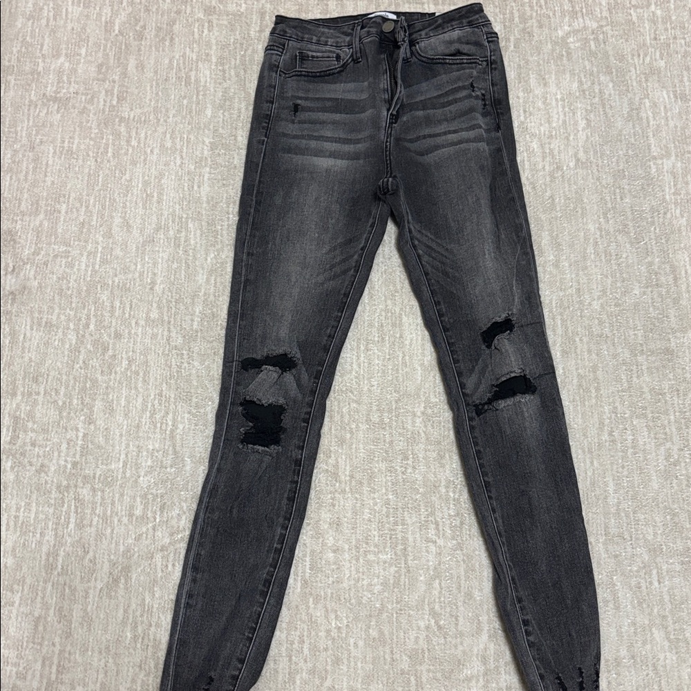 Stylish Distressed Black Jeans